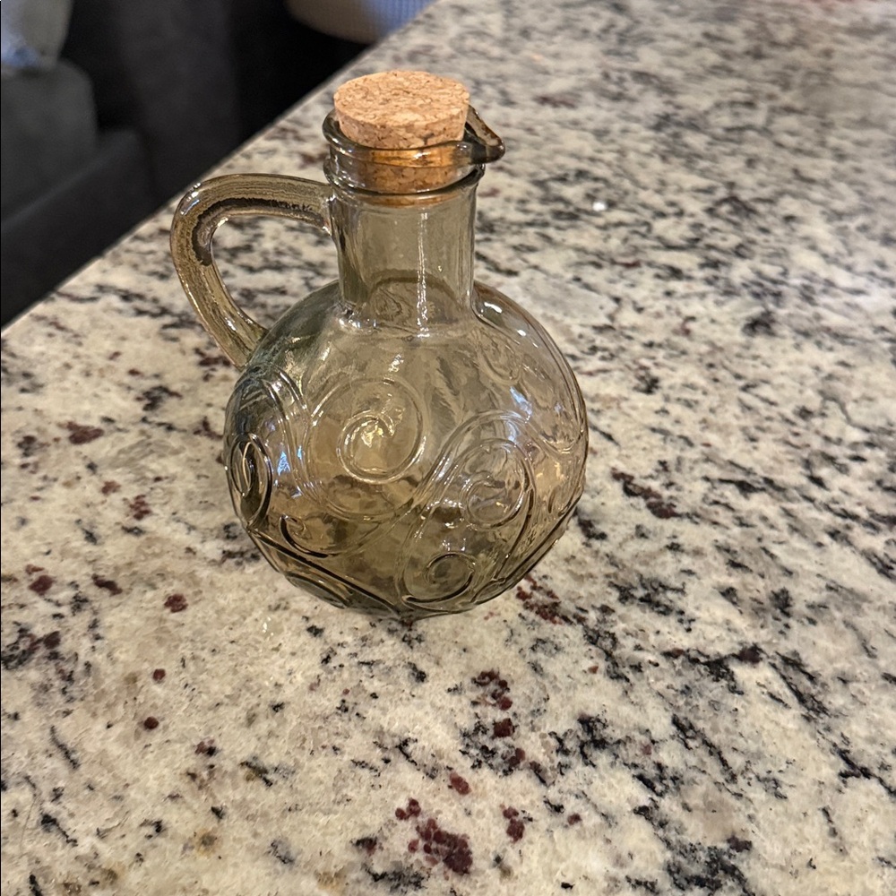 Vintage Glass Jug with Cork Stopper